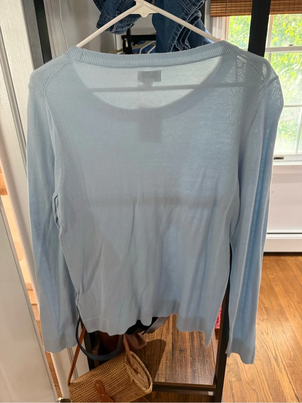 J. Crew Pale Blue Long Sleeve Crewneck Top